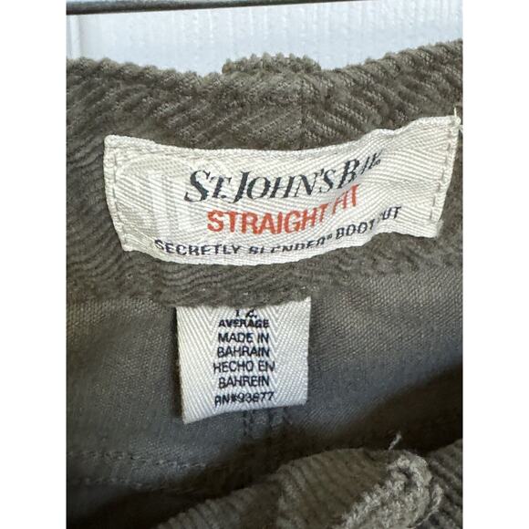 St Johns Bay Straight Fit 12 Corduroy Secretly Slender Boot Cut Pant Jean Green - Picture 3 of 6